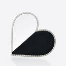 Bolsos de mano de noche con corazón rojo de diamante para mujer, bolso negro elegante con mango de acrílico y diamantes de imitación para fiesta de boda, bolso principal