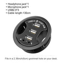 USB HUB USB3.0 Mount In Desk Multi USB 2.0 Ports With SD/TF Headphone/Mircophone Type C Port Usb Hub With Power Adapter 5V 2A