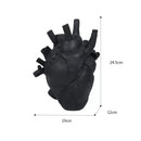 Nordic Simulation Anatomical Heart Shape Flower Vase Heartbeat Resin Flower Pot Art Vases Sculpture Desktop Plant Pot Home Decor