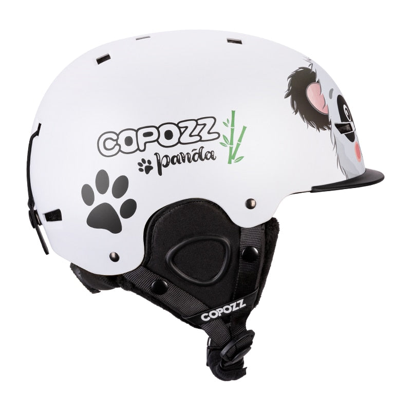 COPOZZ Cartoon Kinder Kinder Skihelm Integral geformter Outdoor-Sportschutz Snowboardhelm Damen Skiausrüstung