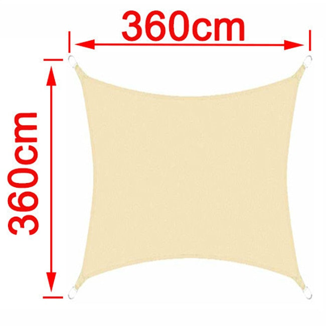 Beige 300D Waterproof Polyester Shade Sail, Triangle, Rectangle, Square Awning for Outdoor Garden, Beach, Terrace, Pool Awning