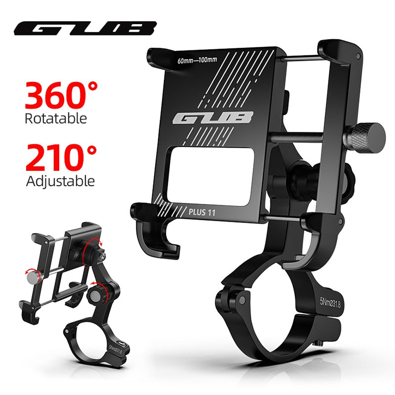 GUB PLUS 11 Rotatable Bicycle Phone Holder For 3.5-6.8 inch Smartphone Adjustable For MTB Road Bike Motorcycle Electric Bicycle