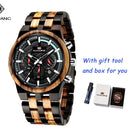 Mix Sandal Wood Men Sport Watches Wooden Wristwatch Wood Bamboo Watch For Men Wood Strap Quartz Husband Chronograph Relogio