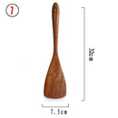 Vajilla de madera Natural de teca tailandesa, cuchara, cucharón, colador de arroz largo, espumadera para sopa, cucharas de cocina, juego de utensilios de cocina