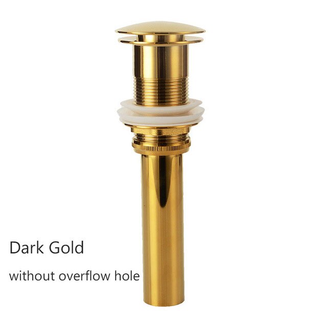 Brass Drain Black/White/Chrome Plated/Gold/Rose Gold/ORB Bathroom Basin Push Down Pop-Up Drain With/Without Overflow Hole Design