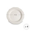 Plato de conejo de cerámica plato de cena redondo para el hogar mariposa blanca en relieve artesanía postre pastel plato decoración de boda vajilla