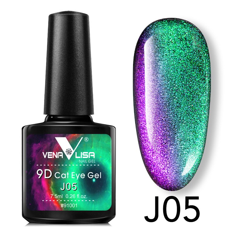 Nail Art Design Manicure Venalisa 7.5Ml Soak Off Enamel 9D Cat Eyes Magnetic Gel Polish UV Gel Nail Polish Lacquer Varnish