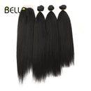 Mechones de pelo liso Yaki mechones Ombre pelo sintético 4 unids/pack 18-22 pulgadas 245g mechones con cierre BELLA extensiones de cabello tejido