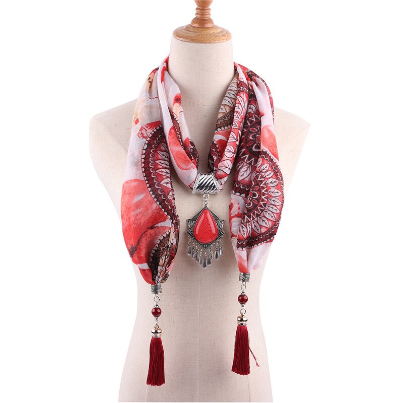 RUNMEIFA Cotton Jewelry Statement Necklace Pendant Scarf Women Bohemia Neckerchief  Foulard Femme Accessories Hijab Stores