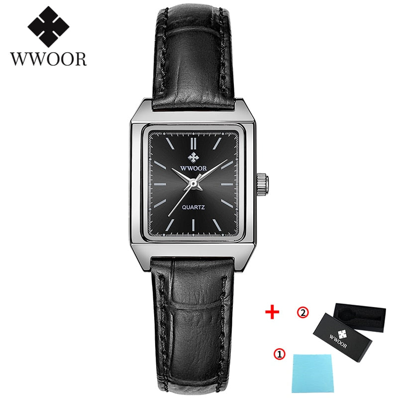 Montre Femme 2022 WWOOR Luxusmarke Damenuhren Mode Rechteck Kleine Uhr Frau Quarz Kleid Damen Armband Armbanduhr