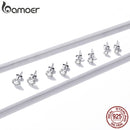 bamoer HOT SALE Basic Wedding Stud Earrings Solid Silver 925 Clear Cubic Zirconia Women Statement Earrings BSE166
