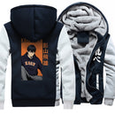 Japanese Anime Haikyuu Print Kageyame Mens Hoodies Streetwear 2021 Winter Warm Sweatshirts Harajuku Coats Outerwear Funny Jacket
