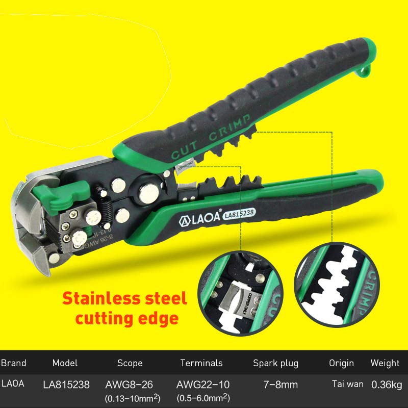 LAOA Automatic Wire Stripper Crimping Pliers Terminal Cutter Tool Cable Stripping Terminal Pliers for Electrician