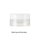 50 Uds tarro de plástico envases cosméticos vacíos botes transparentes con tapa tapa blanca caja de crema contenedor lata Frosty 3g 5g 10g 30g 50g 100g