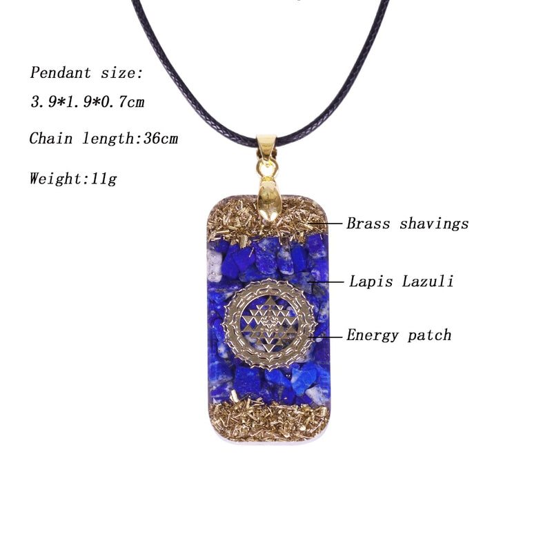 Lapislazuli Orgon Energie Anhänger Natursteine ​​Halskette Reiki Kristall Anhänger Heilschmuck für Frauen