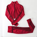 Conjuntos de 2 piezas para mujer, conjuntos de Yoga, ropa de gimnasio sin costuras, abrigo deportivo, mallas de cintura alta, traje deportivo para niña, ropa deportiva