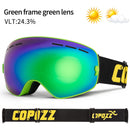 Marca COPOZZ, gafas de esquí profesionales, lentes de doble capa, antiniebla, UV400, grandes gafas de esquí, esquí, Snowboard, hombres, mujeres, gafas de nieve