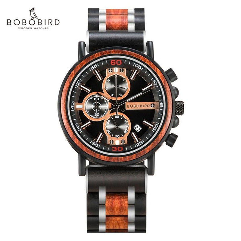 Bobo Bird, relojes para hombre, reloj de pulsera para hombre, relojes de pulsera de cuarzo para hombre, cronógrafo masculino, reloj luminoso Orologio Uomo, regalo personalizado