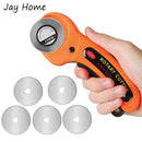 Herramienta de corte y costura de 5 uds., cortador rotativo de 45mm, cuchillo tallado, regla de retales, alfombrilla de corte para tela, tela de cuero, suministros para acolchado