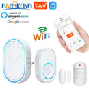 Wifi Doorbell Alarm System Intelligent Wireless Doorbell Strobe Tuyasmart app 58 sound compatible 433MHz wireless detectors