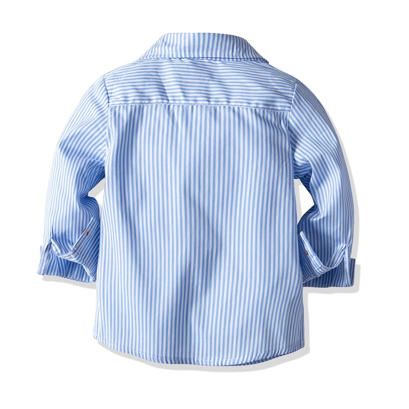 Niño niño camisa a rayas ropa traje 1-6 años niños ropa conjunto camisa fiesta cumpleaños boda regalo chico ropa elegante