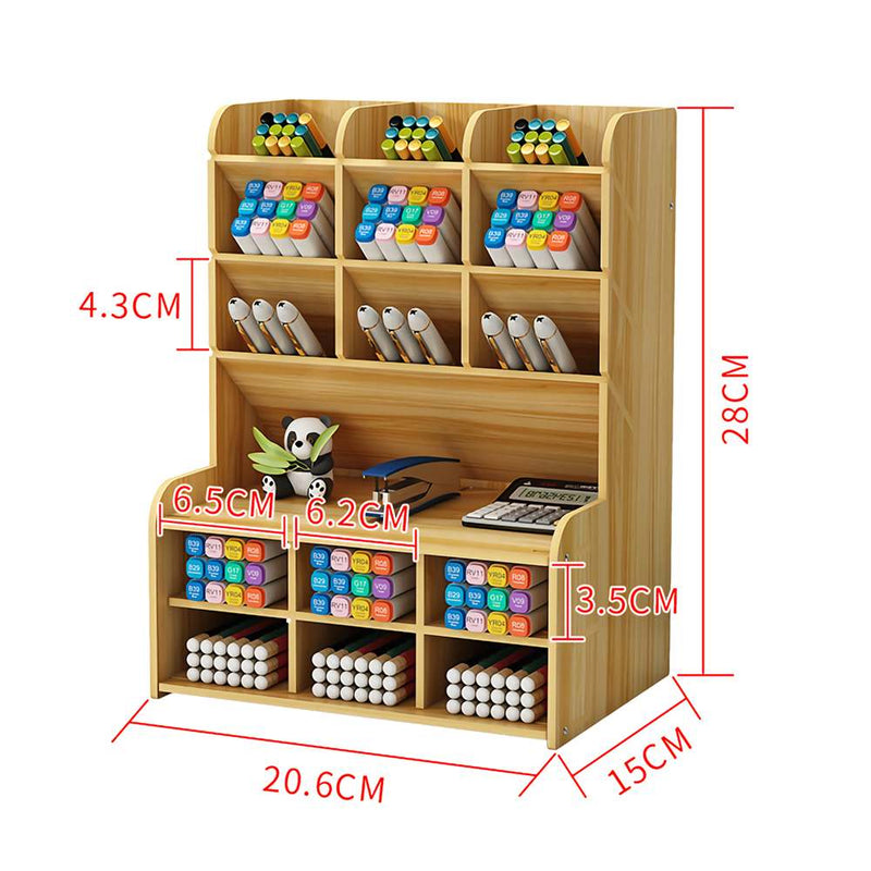 2021 Kreativer Multifunktions-Holz-Desktop-Stifthalter Büro Schule Schreibwaren Aufbewahrungsständer Fall Schreibtisch Stift Bleistift Organizer