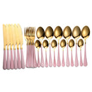 Tableware 24 Pcs Rainbow Cutlery Stainless Steel RainbowCutlery Set Tableware Set Fork Spoon Knife Set Gift Dinnerware Set Box