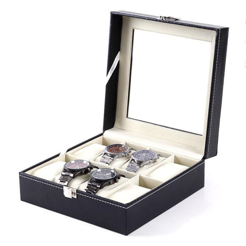 6/6+3/8+2 Grids Storage Watch Box 8/10/12 Grids PU Leather Watch Holder Organizer for Quartz Watch Jewelry Boxes Display Gift