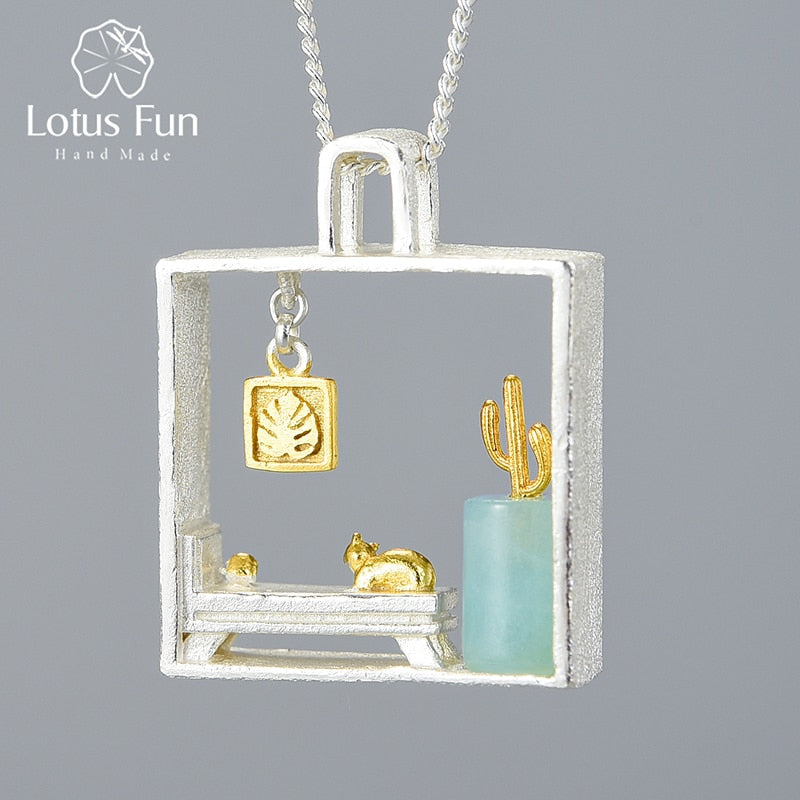 Lotus Fun Lazy Cat at Home Pendant without Necklace Real 925 Sterling Silver Pendant 2021 New Arrival for Women Fine Jewelry