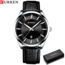 CURREN Relojes de cuarzo para hombres Correa de cuero Relojes de pulsera para hombres Marca de lujo superior Reloj de negocios para hombres 45 mm Reloj Hombres