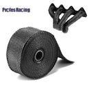 Motorrad Schalldämpfer Thermoband Auspuffkrümmer Heat Wrap Krümmer Isolierung Rollenbeständig mit Edelstahlbändern 5cm*5M/10M/15M