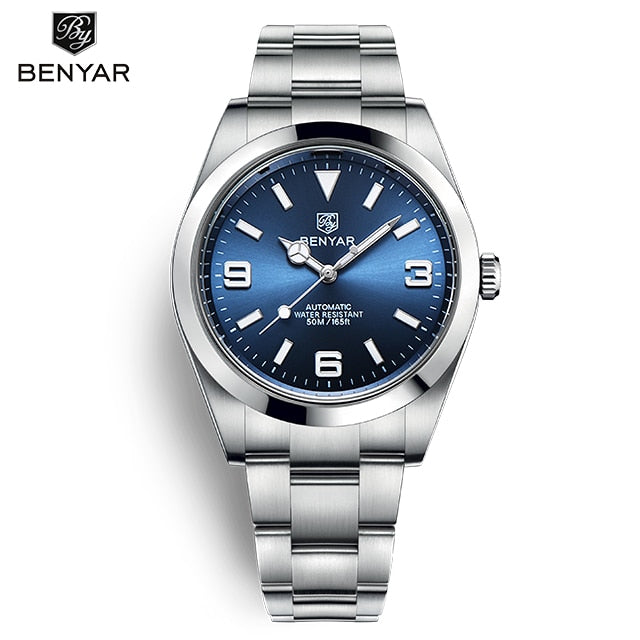 BENYAR 2023 New Stainless Steel Automatic Men Watches Top Brand Waterproof Luxury Men Mechanical Wristwatch Relogio Masculino