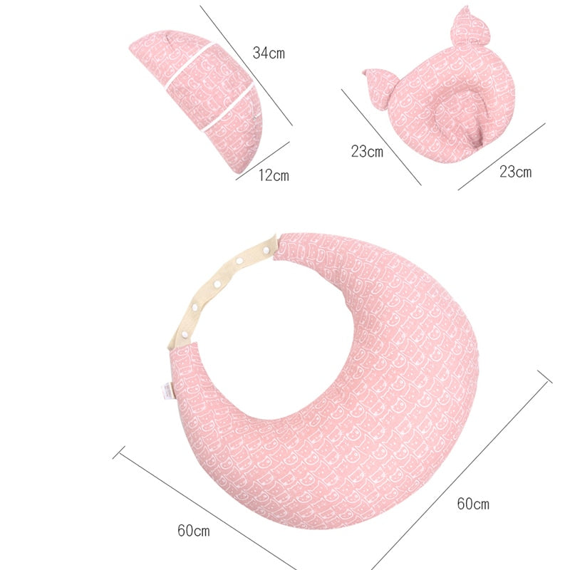 Almohada de lactancia multifunción, almohada de lactancia de maternidad para bebé, cojín de cintura ajustable para mujer embarazada, funda lavable en capas