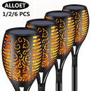 4Pcs Solar Flame Lamp Outdoor Torch Lights IP65 Safety Waterproof Light Flicker Lights for Garden Decoration Landscape Lawn Lamp