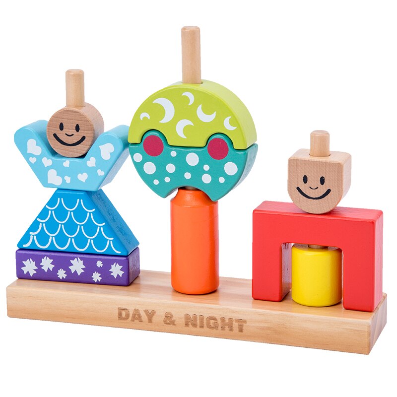 Montessori Wooden Magic Box Game Children Educational Toys For Kids Early Learning 3D Wooden Building Blocks Birthday Gifts