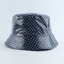 2021 Leather Dot Print Two side Reversible Bucket Hat Waterproof Fisherman Hat Sun Cap Fishing Hats For Women Men