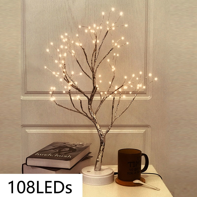 LED Copper Wire Tree Shape Night with Touch Sensor Switch Decoration Battery USB Led Table Lamp Table Light