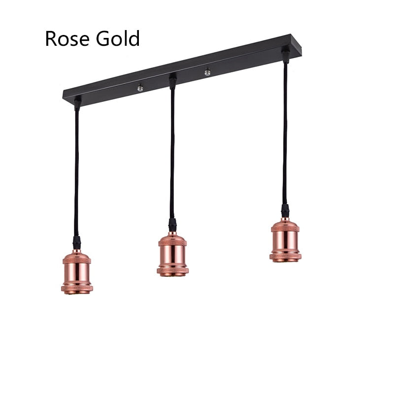 Retro Industrial Loft LED Bar Lámpara colgante E27 Socket Luces colgantes Aluminio Comedor Luces colgantes Cocina Lámparas colgantes