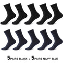 High Quality 10Pair /Lot Men&#39;s  Bamboo Fiber Socks Compression Long Socks Men&#39;s Black Business Casual Male Sock Large Size 38-45