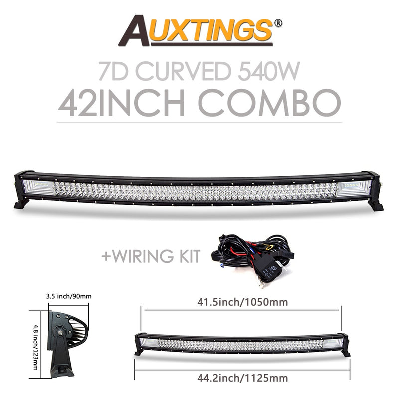 Auxtings 22 32 42 50 52&#39;&#39; Inch Curved Led Light Bar COMBO Led Work light 3D 7D bar Driving Offroad Car Truck 4x4 SUV ATV 12V 24V
