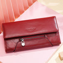KAVIS Genuine Leather Women Wallet New Style Female Portomonee Fashion Money Bags Zipper Card Holder Handy Perse High Capacity