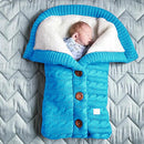 Autumn and Winter Stroller Baby Sleeping Bag Outdoor Button Baby Knitted Sleeping Bag Wool Brushed and Thick Baby&