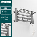 Bathroom Electric Bath Towel Warmer Heating Towel Shelf Rack Household 55℃ Thermostatic Towel Dryer Punch Free Heater Rail Black