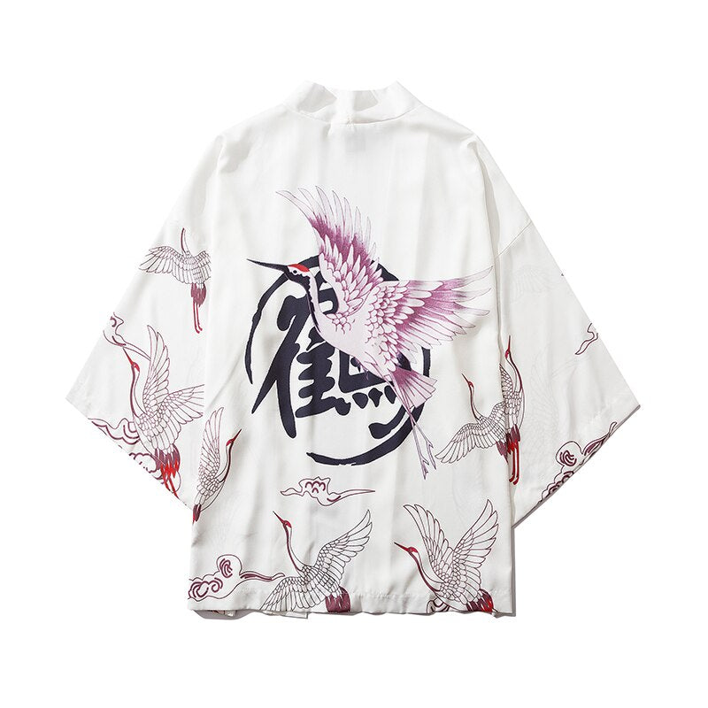 Bebovizi Japan Style Clothes Men Summer Streetwear Cat Print Kimono Cardigan Mandarin Robe Men Unisex Japanese Trend Kimonos