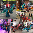 Velociraptor T REX mascota disfraz inflable para niños Anime disfraces de Halloween dinosaurio regalo de cumpleaños para fiesta Cosplay soplar