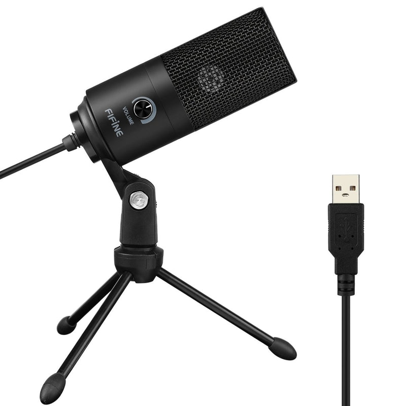 Fifine USB-Kondensator-Aufnahmemikrofon aus Metall für Laptop, Windows, Nierencharakteristik, Studioaufnahme, Gesang, Voice Over, Video-K669