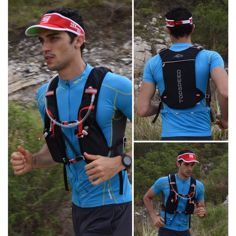 Ultra Lightweight Trail Running Backpack Outdoor Sport Cycling Hydration Vest Pack Rucksack Bag 1.5L Water Bag Bladder