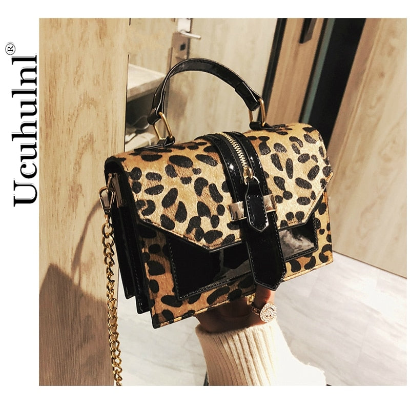 Leopard Print Small Flap Bags Women Bag Over Shoulder Luxury Handbags Women Bags Designer Lady Leather Plush Messenger Bag