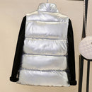 Plus size women autumn waistcoat Glossy bright 2021 vest winter Warm new Korean down vest  sleeveless jacket 3XL,4XL,black,blue