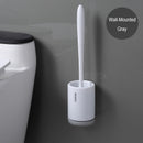 Silicone Toilet Brush With Holder Set Plastic Toilet Bowl Brush Wall-mounted or Floor-Standing Bathroom Toilet Cleaning Brush